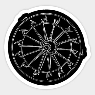 steamboat paddle wheel Sticker